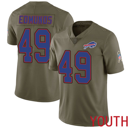 Youth Buffalo Bills #49 Tremaine Edmunds Limited Olive 2017 Salute to Service NFL Jersey->youth nfl jersey->Youth Jersey